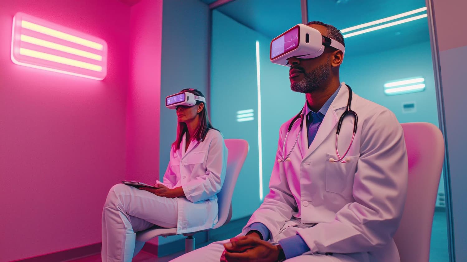 Happy family with medical care