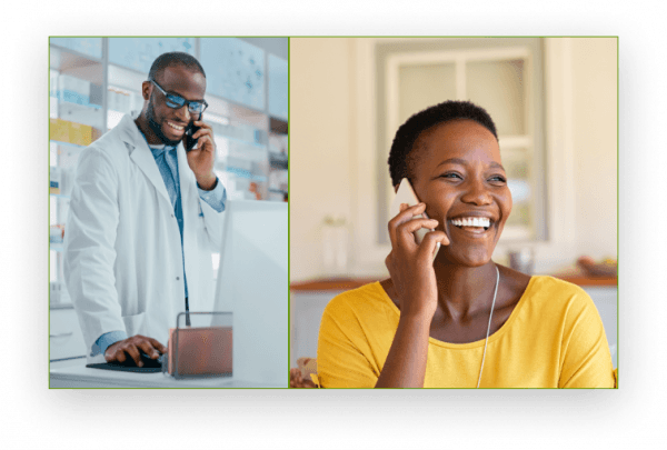 Pharmacist consulting with patient